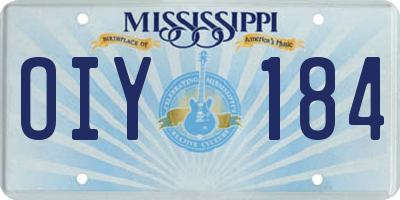 MS license plate OIY184
