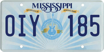 MS license plate OIY185
