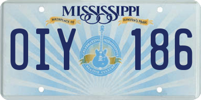 MS license plate OIY186