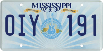 MS license plate OIY191