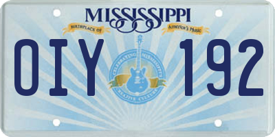 MS license plate OIY192