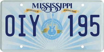 MS license plate OIY195