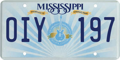 MS license plate OIY197