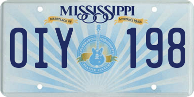 MS license plate OIY198