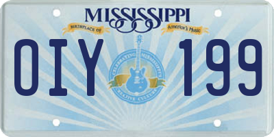 MS license plate OIY199
