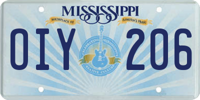 MS license plate OIY206