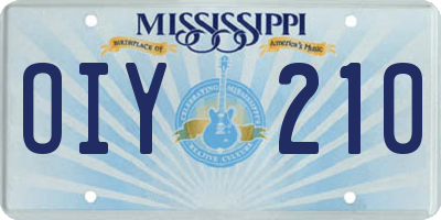 MS license plate OIY210