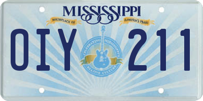 MS license plate OIY211