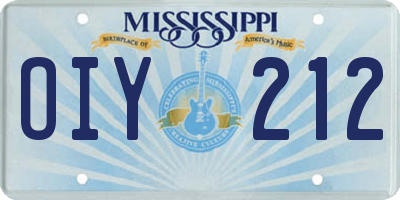 MS license plate OIY212