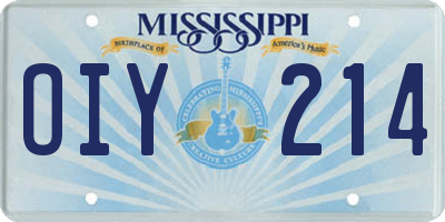 MS license plate OIY214
