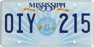 MS license plate OIY215