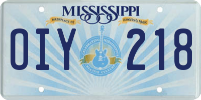 MS license plate OIY218