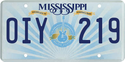 MS license plate OIY219
