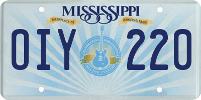 MS license plate OIY220