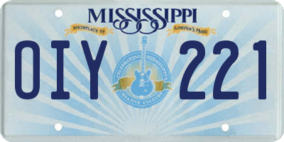MS license plate OIY221