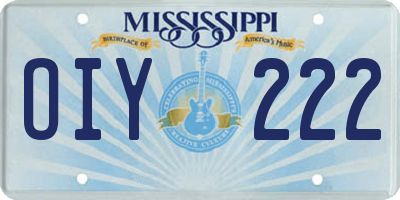 MS license plate OIY222