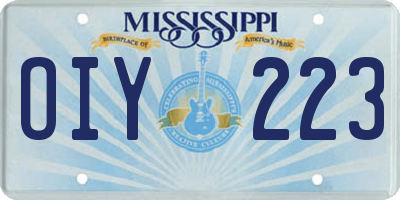 MS license plate OIY223