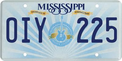MS license plate OIY225