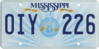 MS license plate OIY226