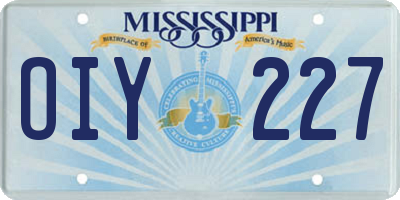 MS license plate OIY227