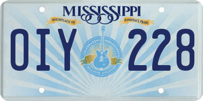 MS license plate OIY228