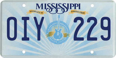 MS license plate OIY229