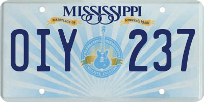 MS license plate OIY237