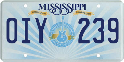 MS license plate OIY239