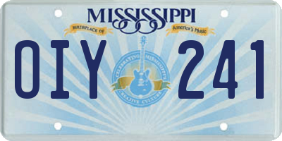 MS license plate OIY241