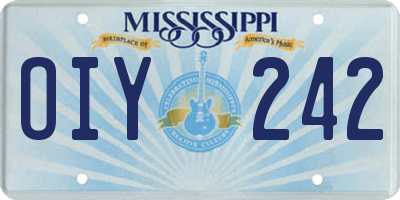 MS license plate OIY242