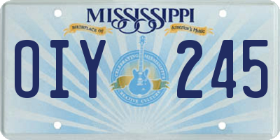 MS license plate OIY245