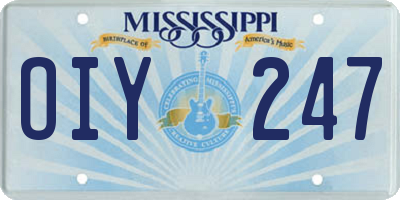 MS license plate OIY247
