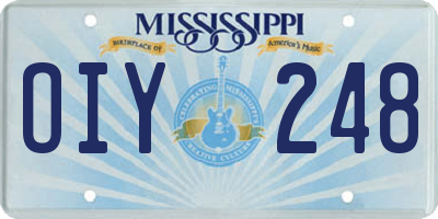 MS license plate OIY248