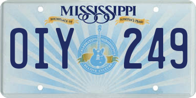 MS license plate OIY249