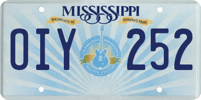 MS license plate OIY252