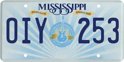 MS license plate OIY253