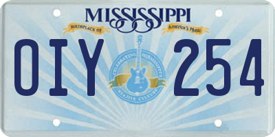 MS license plate OIY254