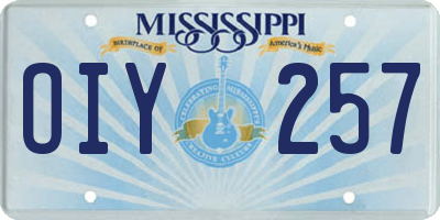 MS license plate OIY257
