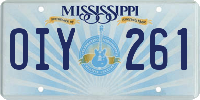 MS license plate OIY261