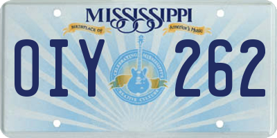 MS license plate OIY262