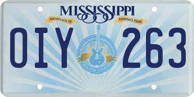 MS license plate OIY263