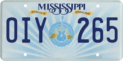 MS license plate OIY265
