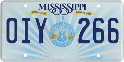 MS license plate OIY266