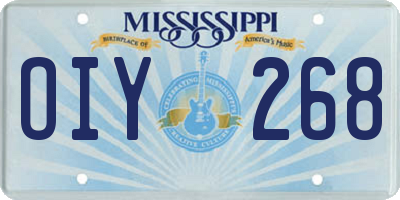MS license plate OIY268