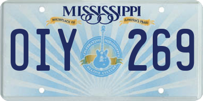 MS license plate OIY269