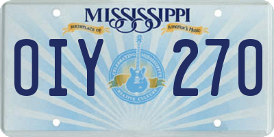 MS license plate OIY270