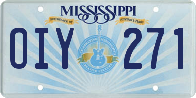 MS license plate OIY271