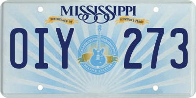MS license plate OIY273