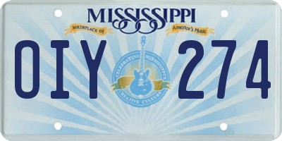 MS license plate OIY274