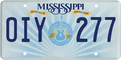 MS license plate OIY277